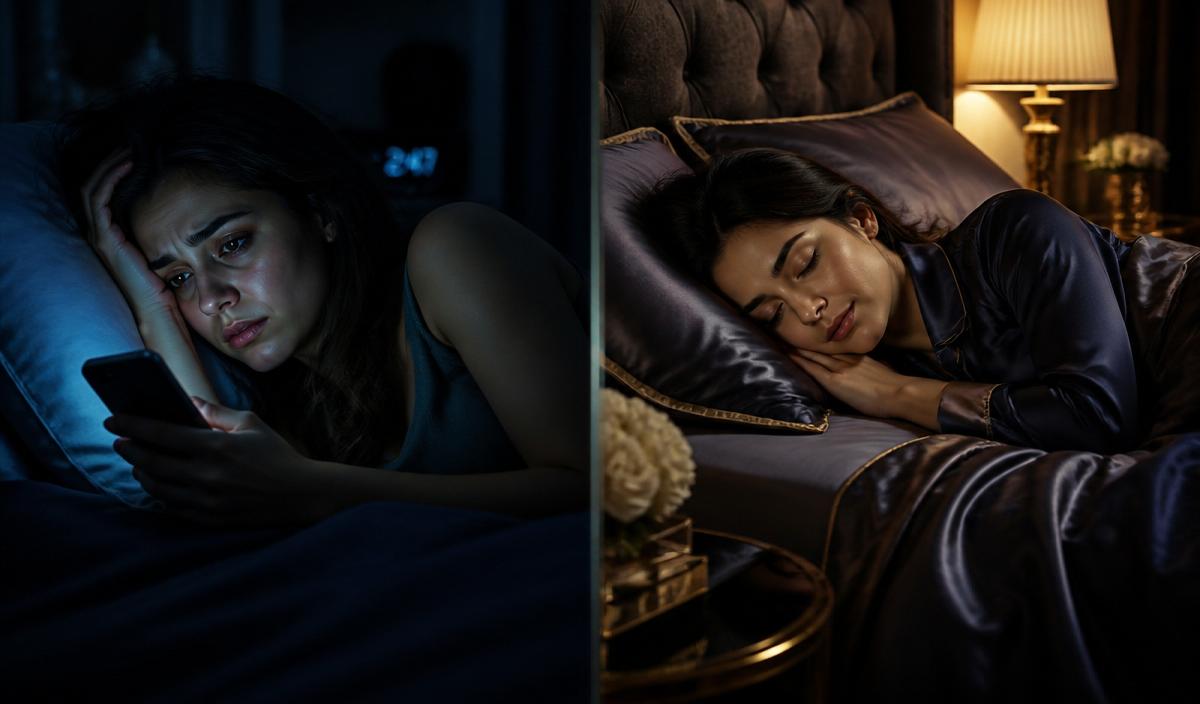 Before and after: restless night vs. deep, peaceful sleep with the 21-night protocol